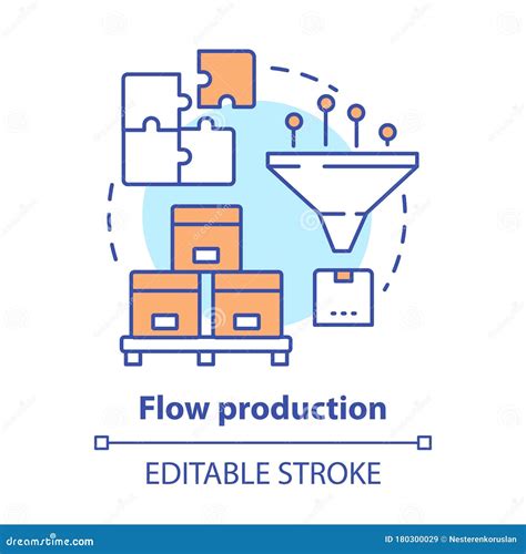 Flow Production Concept Icon Continuous Flow Manufacturing Idea Thin