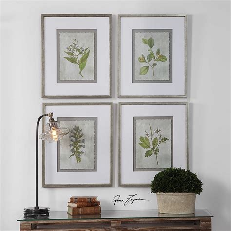 Botanical Study Framed Wall Art Prints S4 French Country Farmhouse