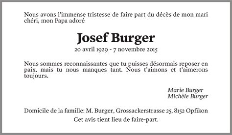 Josef Burger Hommages