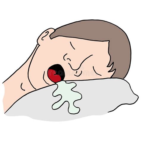 Man Drooling On His Pillow Stock Vector Illustration Of Saliva 70248153