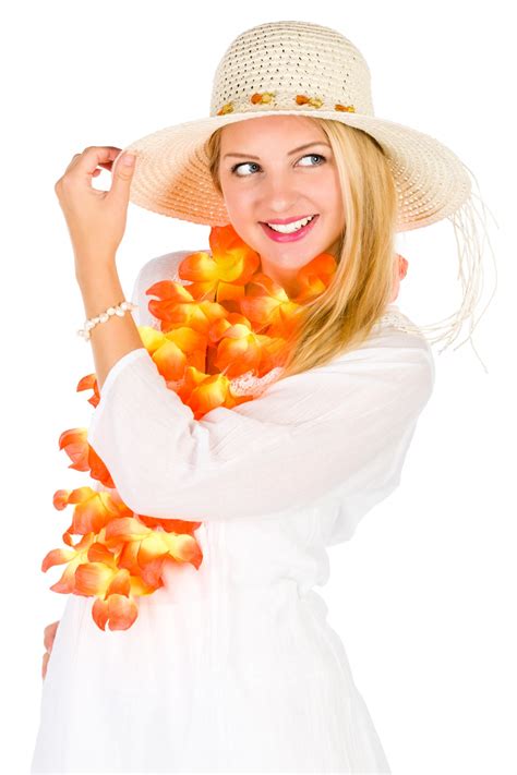 Woman Wearing Lei Free Stock Photo Public Domain Pictures