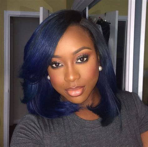 Hair weaves is the easiest way to look good within a short time and especially for your special days. Yes! Boss Lady Slayage on This Blue-Black Bob - Black Hair ...