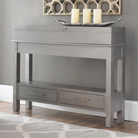 If you need the perfect table for any small space, a console table can provide storage and support without the chunkiness of a side table. Sleek Narrow Storage Console | Narrow sofa table, Sofa ...
