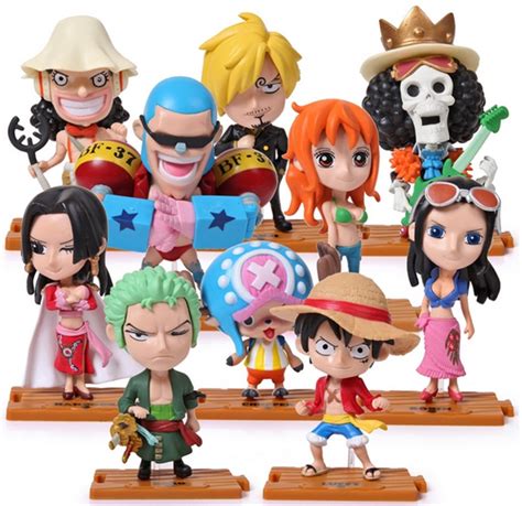 10pcsset Anime Action Figure One Piece The Straw Hats