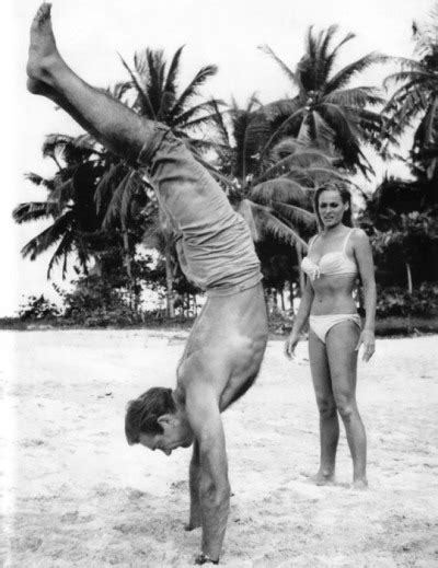 ursula andress and sean connery on the set of dr tumbex