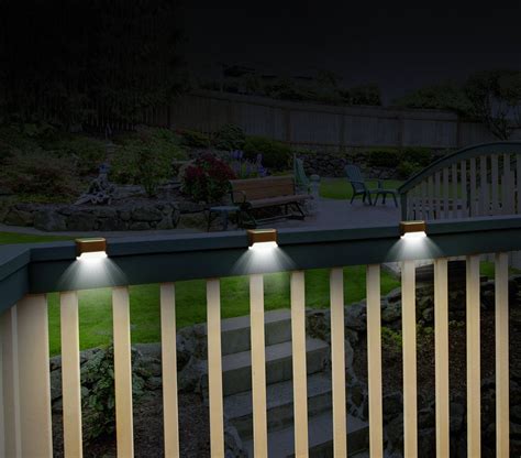 Solar Powered Deck Step Lights 3 Pack Wall Mount Patio Rail Outdoor