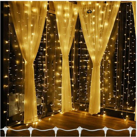 3m X 3m 300 Led Window Curtain Icicle Lights Warm White String Fairy