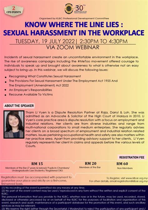 Know Where The Line Lies Sexual Harassment In The Workplace On 19 July 2022 Kl Bar