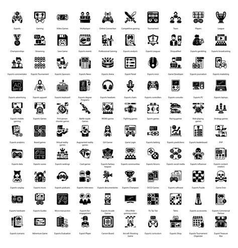 Esports Gaming Glyph Icons 339008 Templatemonster