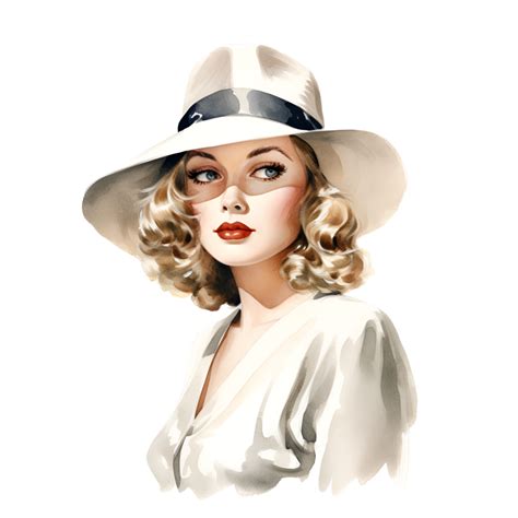 vintage fashion illustration model watercolor ai generated clipart 24637772 png