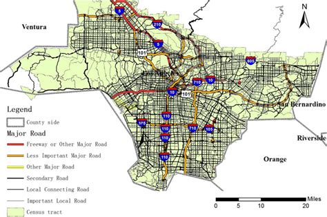 The Los Angeles Census Tracts Of This Study The Black Lines Of