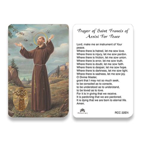 Rcc St Francis Of Assisi Prayer Card English 25pkg San Francis
