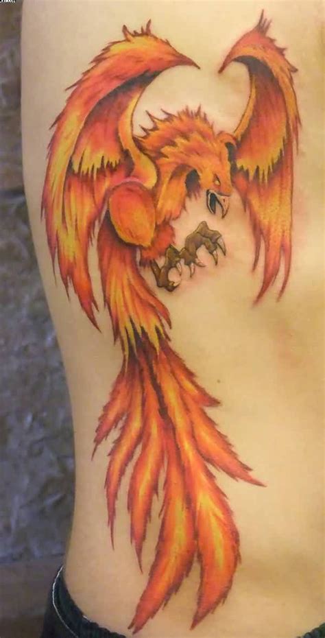 Clean Fire Bird Phoenix Tattoo On Side Phoenix Tattoo For Men Phoenix