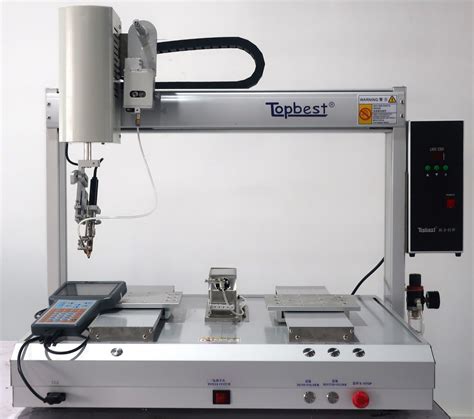 China Desktop 5 Axis Single Head Double Y Automatic Soldering Machine