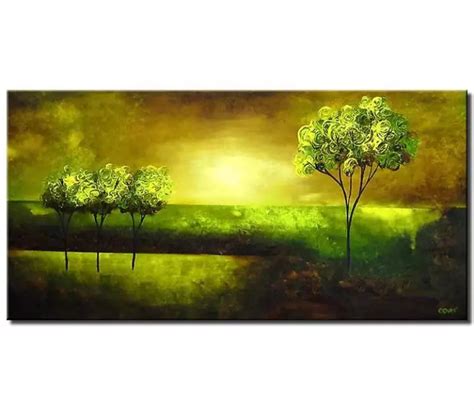 Painting For Sale Green Trees Over Sunrise 4111