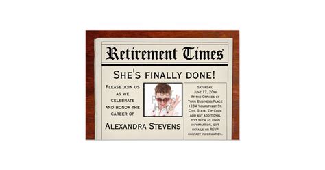 photo retirement party newspaper invitation