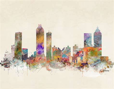 Atlanta City Skyline Painting By Bri Buckley