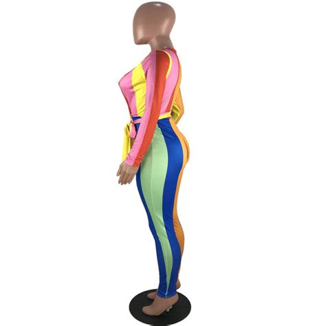 Rainbow Striped Sexy Tight Jumpsuit Queerks™