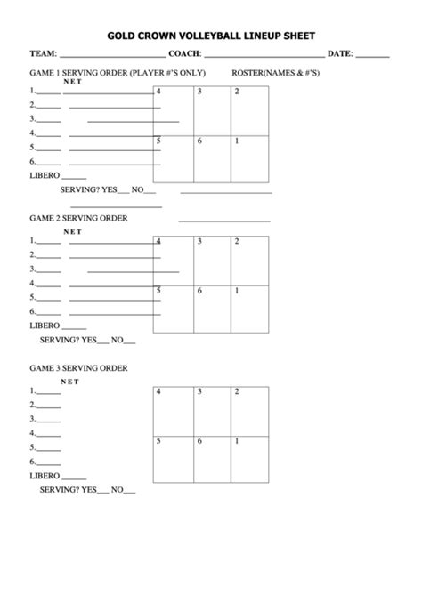 Volleyball Lineup Cards Printable Printable Word Searches