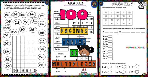 Mi Primer Cuaderno De Las Tablas De Multiplicar 100 PÁginas En Pdf