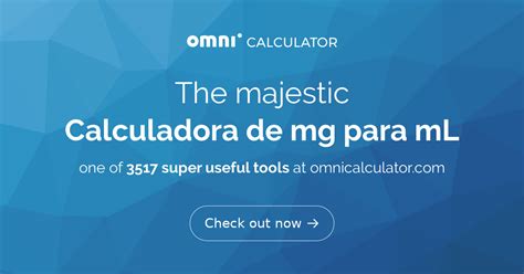 Calculadora De Mg Para ML