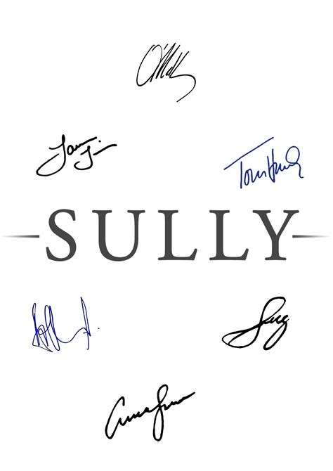 Cartel De La Película Sully Y Autógrafos Firmados Etsy