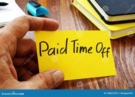 Paid Time Off Symbol Words `paid Time Off` On White Note Beautiful