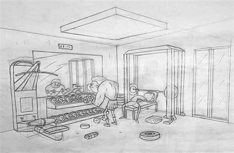 ArtStation - Gym | Perspective Drawing