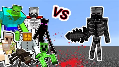 Mutant Wither Skeleton Vs Mutant Monsters In Minecraft Youtube