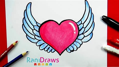 Dibujos de corazones con alas. Cómo dibujar Corazones Con Alas 】 Paso a Paso Muy Fácil ...