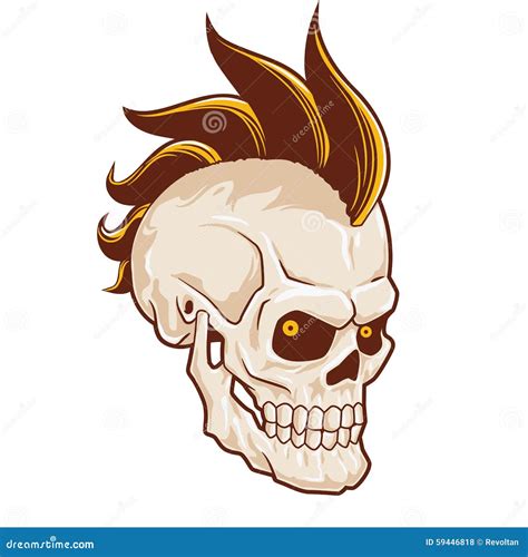 Punk Skull With Mohawk Stock Vector Illustration Of Festival 59446818