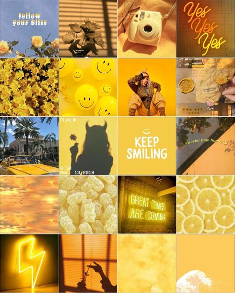 Yellow Aesthetic Collage Kit Physical Prints Etsy