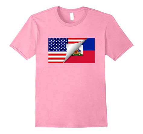 Half Haitian Half American Flag T Shirt Cd Canditee