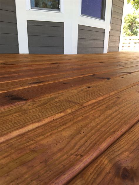 Sherwin-Williams Superdeck transparent oil Redwood | Beach house deck