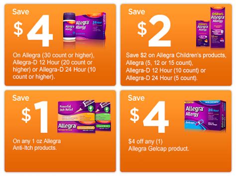 get up to 4 savings on allegra products