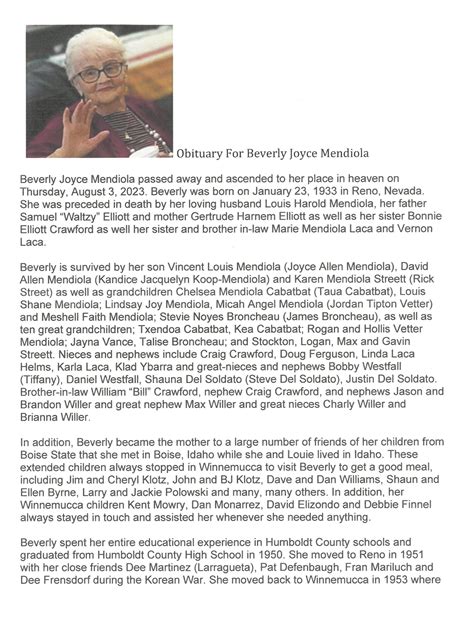 Beverly Joyce (Elliott) Mendiola - The Basque Museum & Cultural Center