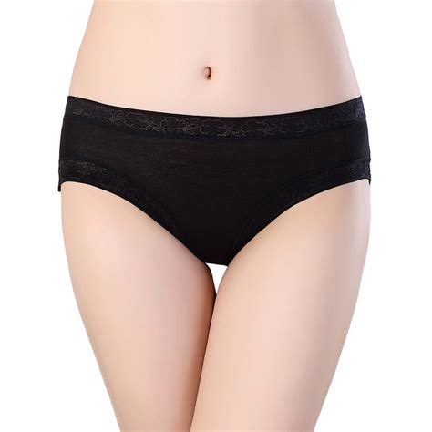 Buy Panties Women Bamboo Fiber Underwear Black Thin Breathable Briefs Female