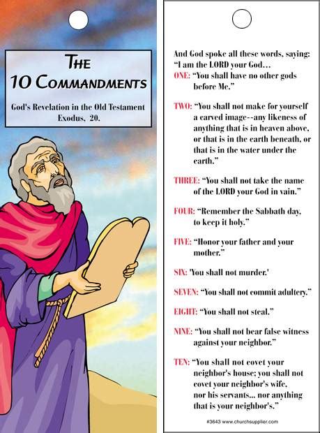 10 Commandments Bookmark