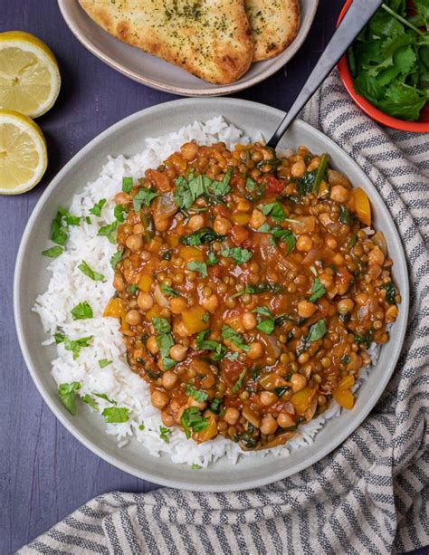 Easy Lentil And Chickpea Curry Skinny Spatula