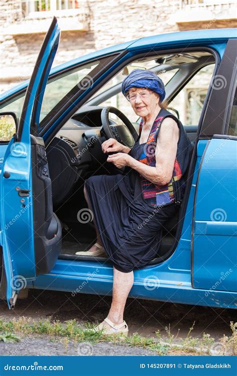 happy granny at car stock image image of driver pensioner 145207891