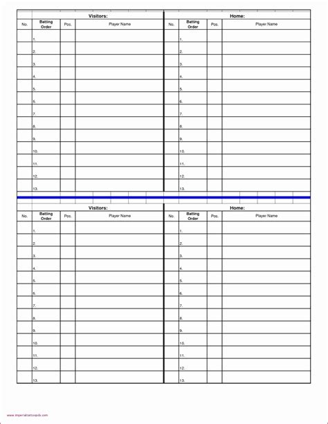 Volleyball Roster And Lineup Sheet Template