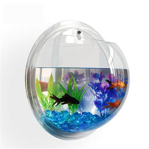 Modern Home Fish Bubble Deluxe Acrylic Wall Mounted Fish Tank W