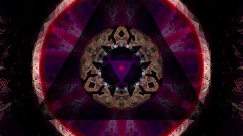 Black Purple Pink Glow Triangles Shapes Kaleidoscope Abstraction Hd