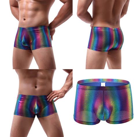 Gay LGBT Pride Underwear Men S Rainbow Boxer Brief Short Jumpsuit