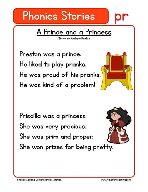 A Prince And A Princess PR Phonics Stories Reading Comprehension