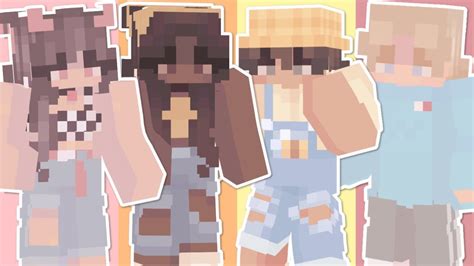 Cute And Aesthetic Minecraft Skins Download Links 💙 ️ Youtube
