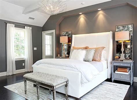 New York Purple Gray Color Bedroom Traditional With