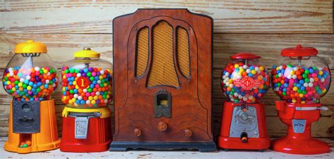 Old Radio And Bubblegum Machines Photograph By Garry Gay Fine Art America