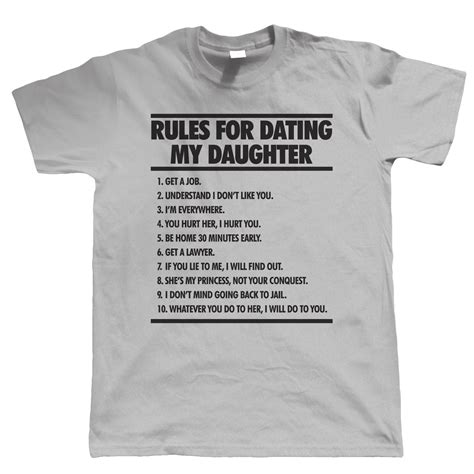 rules for dating my daughter t shirt fathers day birthday t for dad ebay