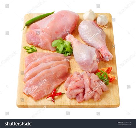 Raw Turkey Meats Cuts On Cutting Stock Photo 129850106 Shutterstock